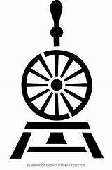 Stencil Of Spinning Wheel  Free Printable Papercraft Templates sketch template