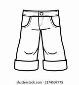 Long Denim Shorts Boy Outline Coloring Stock Vector Royalty Free  sketch template