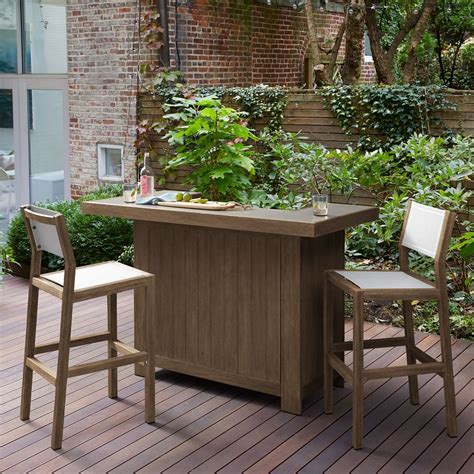 Portside Outdoor Grand Bar w/ Concrete Top | West Elm Outdoor Bar Furniture, Outdoor Bar Table ...
