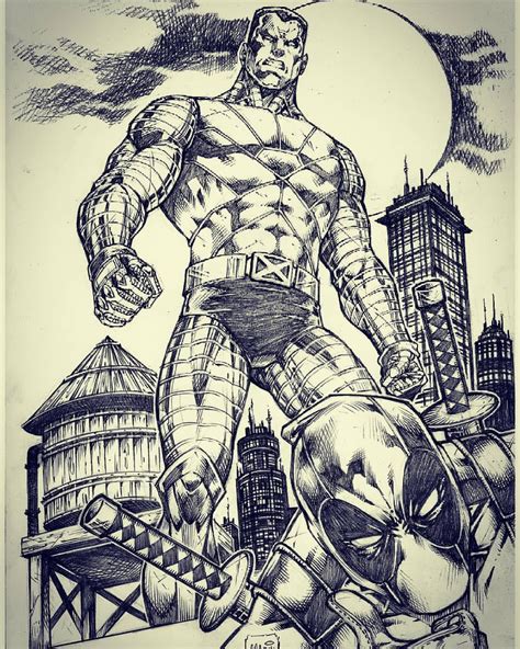 COLOSSUS and DEADPOOL by Marcio Abreu #colossus #deadpool #pencil4b #marcioabreuarte | Comic ...