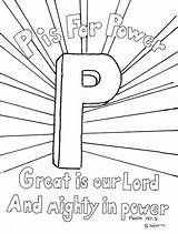 P Is For Power Coloring Page sketch template