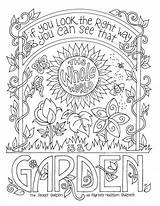 Secret Garden Coloring Page / Frances Hodgson Burnett Quotes/ Adults  sketch template