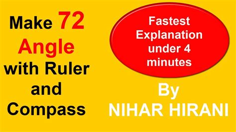 Make Angle 72 With Compass and Ruler [Easiest and Fastest Explanation] - YouTube