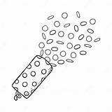 Confetti Clapper With Polka Dot Black And White Vector Illustration  sketch template