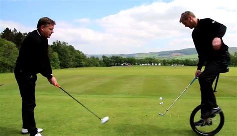 VIDEO: Golf trick shots now apparently involve unicycles