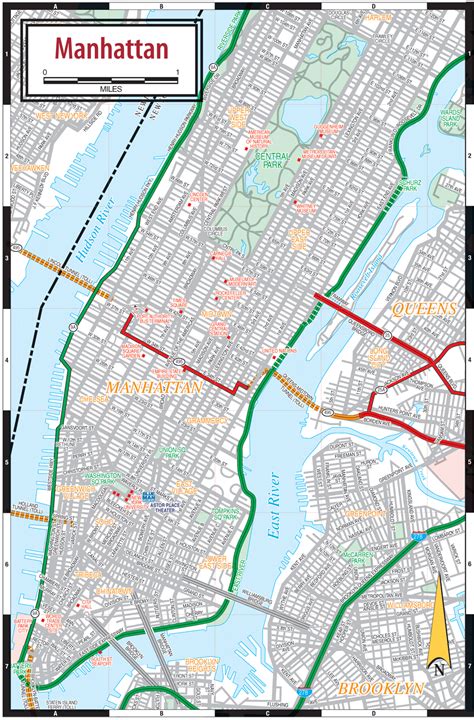 Manhattan Road Map | Manhattan map, New york city map, Map of new york