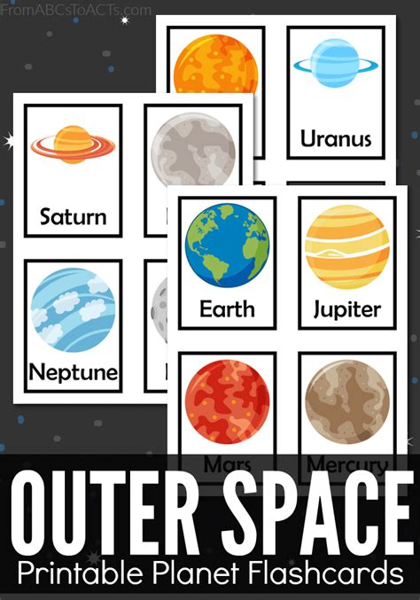 Printable Outer Space Flashcards - From ABCs to ACTs