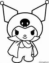 Simple Kuromi Coloring Page  ColoringAll sketch template