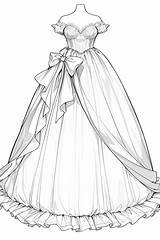 ball gown dress coloring Pages – BUJO ART sketch template