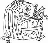 Back To School Bag Isolated Coloring Page For Kids 21516530 Vector Art  sketch template