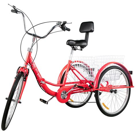 Folding Adult Three Wheel Tricycle Bike With Basket 26"– Zincera