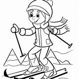 Winter Sports Coloring Page Black And White · Creative Fabrica sketch template