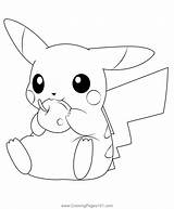 Eating Pikachu Coloring Page For Kids  Free Printable sketch template