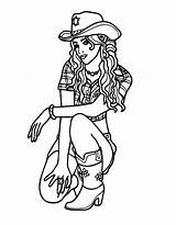 Cowgirl And Horse Coloring Page Free Printable PDF sketch template