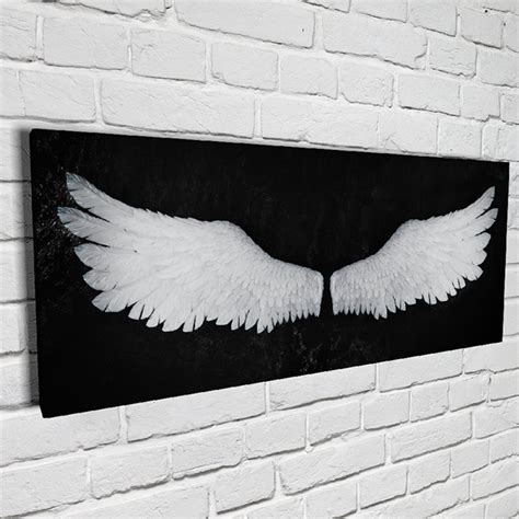 Angel Wings White Lucifer Art Canvas Wall Art Pop | Etsy