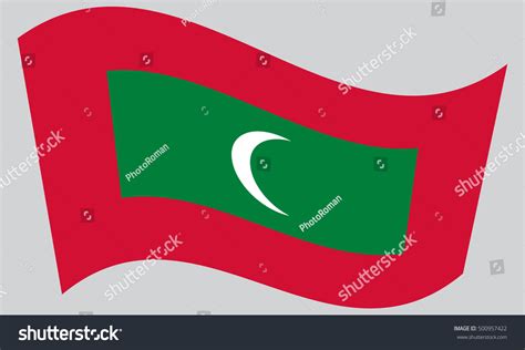 Maldivian National Official Flag Patriotic Symbol Stock Vector (Royalty ...