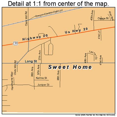 Sweet Home Oregon Street Map 4171950