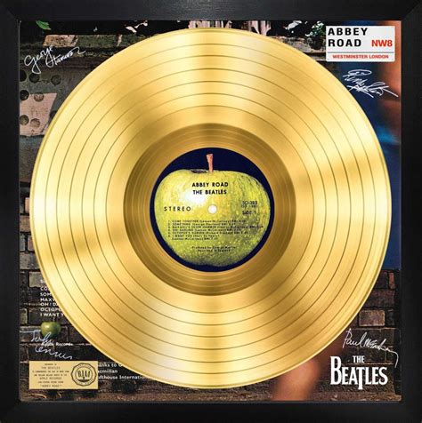 Beatles Rare Gold Record Signed Abbey Road Artwork Cover LP | Etsy