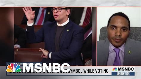 ‘Far-right rot’: Rep. Santos displays white power symbol during speaker vote - YouTube