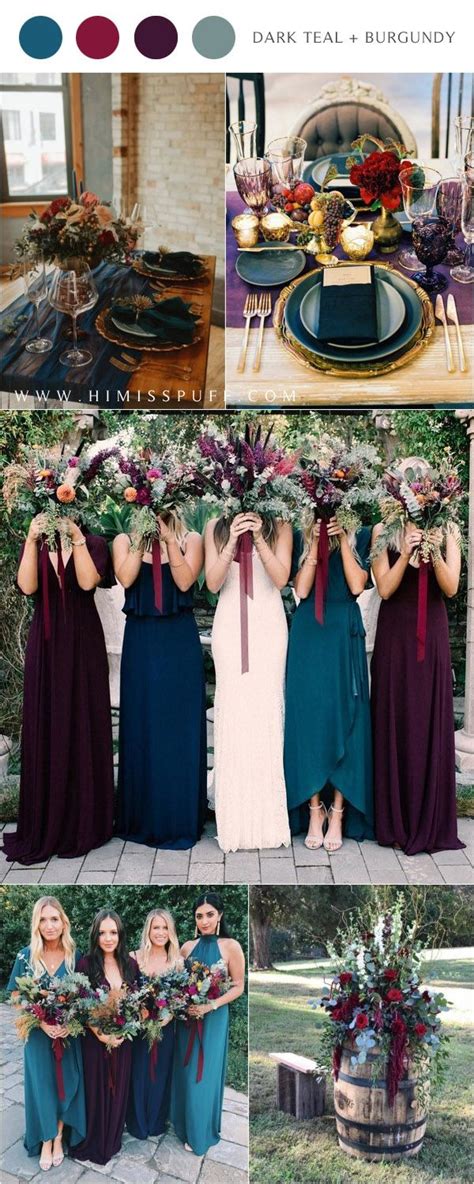 22 Dark Teal and Burgundy Wedding Ideas for Fall – Page 2 – Hi Miss Puff Jewel Tone Wedding ...