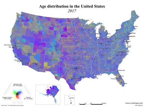 The Age Structure of the United States - Vivid Maps