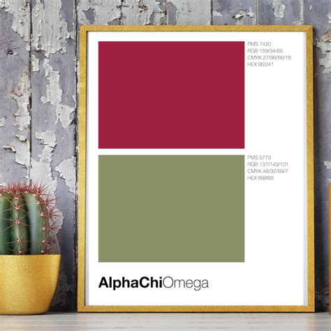 Alpha Chi Omega Color Swatch Unframed Minimalist Print 11x14 | Etsy