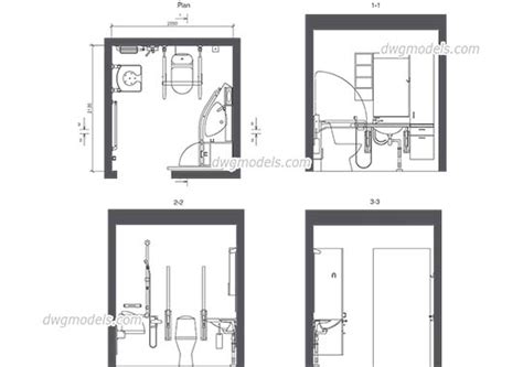 Public Toilet Plan Cad Blocks