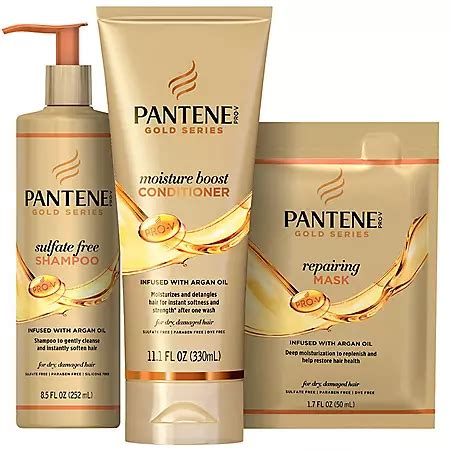 Pantene Gold Series Sulfate-Free Shampoo, Moisture Boost Conditioner ...