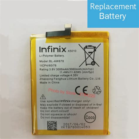 100% New 3060mAh Replacement Battery For Infinix Smart X5010 BL X5010 BL X5010 Baterij Batterie ...