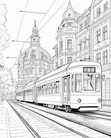 Imágenes De Colorear Tranvia Ciudad  Descarga Gratuita En Freepik sketch template