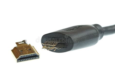 Broken HDMI Cable. Type a. Close Up. Stock Image - Image of pins, hdmi ...