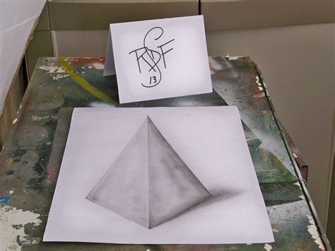 3D Pyramid optical illusion drawing by roccodelfranco on DeviantArt