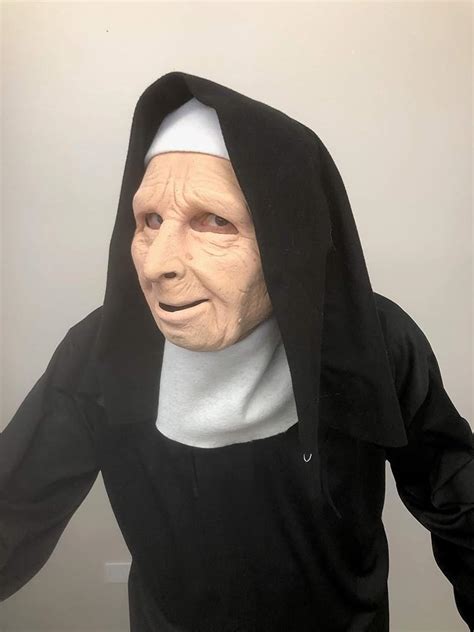 Nun On The Run Female Old Lady Character Latex Face Mask ...