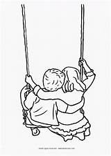 Kids On A Swing Coloring Page  Home sketch template
