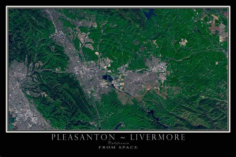 The Pleasanton - Livermore California Satellite Poster Map | Map poster, National parks ...