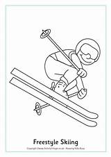 Freestyle Skiing Colouring Page  Sports coloring Pages Winter sketch template