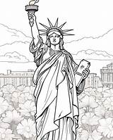 Premium Photo  Coloring Page Of Printable Statue of Liberty sketch template