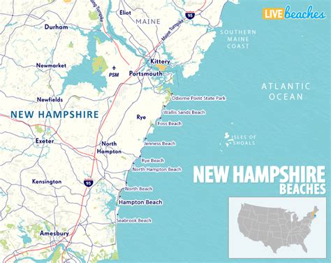 Map of Beaches in New Hampshire - Live Beaches