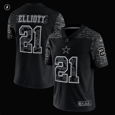 Men's Dallas Cowboys Ezekiel Elliott Nike Black RFLCTV Limited Jersey