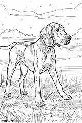 American Coonhound Playing coloring Page sketch template
