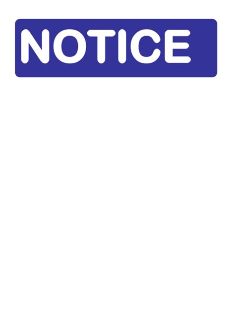 Blank Notice Sign Template printable pdf download