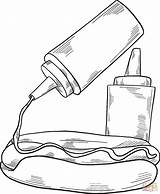 Ketchup Clipart Mustard Tomato Sauce Bottle Clip Outline Cartoon Line  sketch template