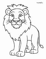 Realistic Lion Coloring Page sketch template