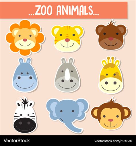 Animals face Royalty Free Vector Image - VectorStock