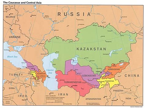 Carte frontières Turkménistan, Carte des frontières de Turkménistan