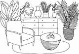 Living Room Interior coloring Page Cozy Design living  sketch template