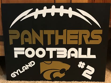 Panther Football Yard Sign - Head 2 Toe Design