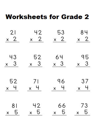 free printable multiplication worksheets grade 2 free printable - worksheets in multiplication ...