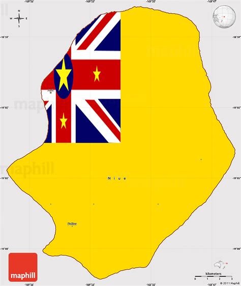 Flag Simple Map of Niue