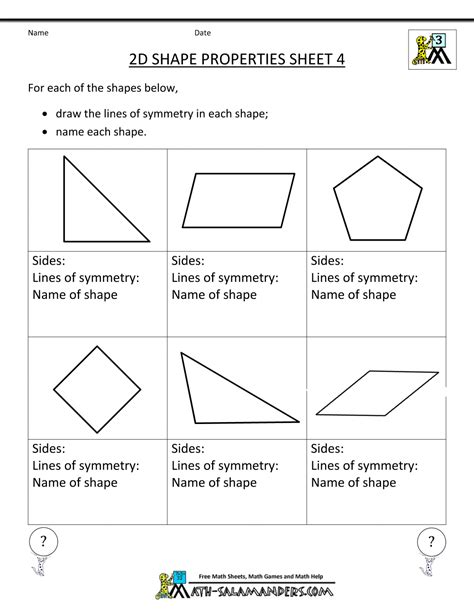 Maths Worksheet For Grade 4 Geometry - Carol Jone's Addition Worksheets